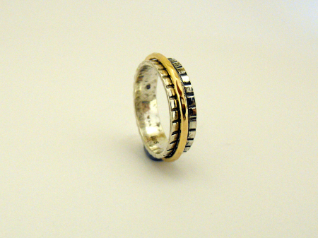 Argint si 14K Gold Filled - Inel moving