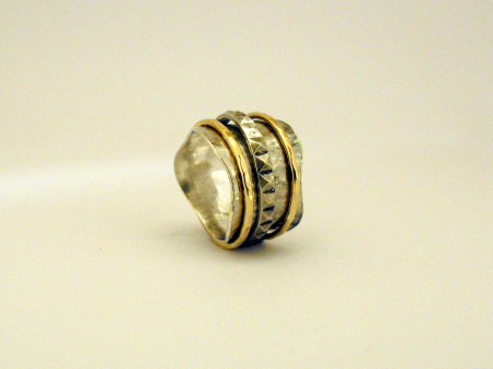 Argint si 14K Gold Filled - Inel moving
