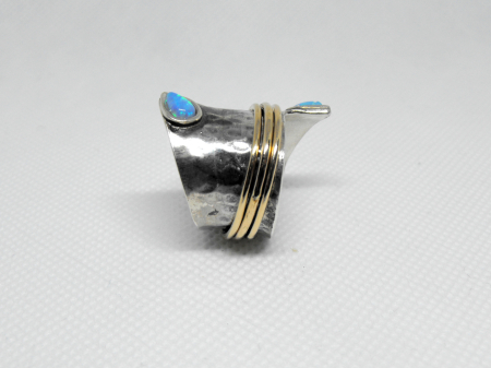 Argint si 14K Gold Filled - Inel moving