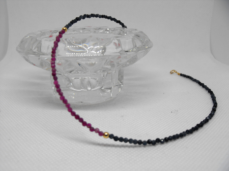 Pietre semipretioase - colier safir rubin natural