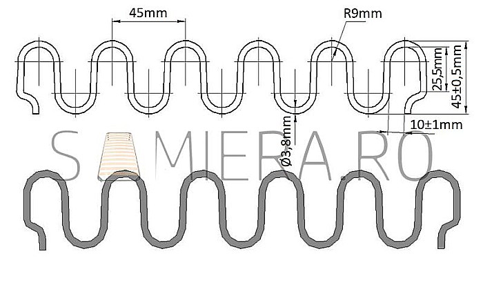 Arcuri sinusoidale rola 40 m, 3.8mm [2]