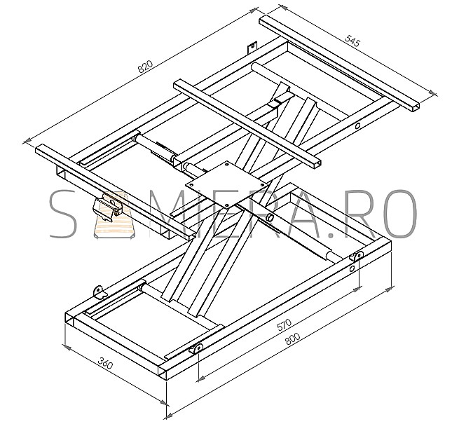 Mecanism masa rabatabila cu piston [2]