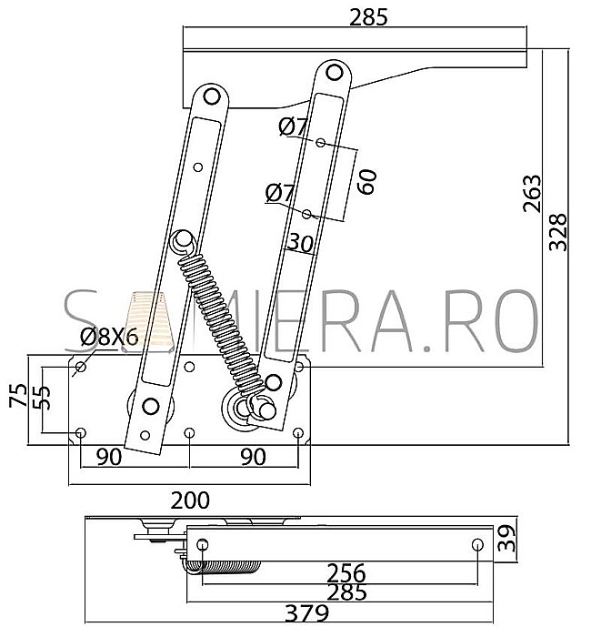 Mecanism extensie masa laptop cu arc [2]
