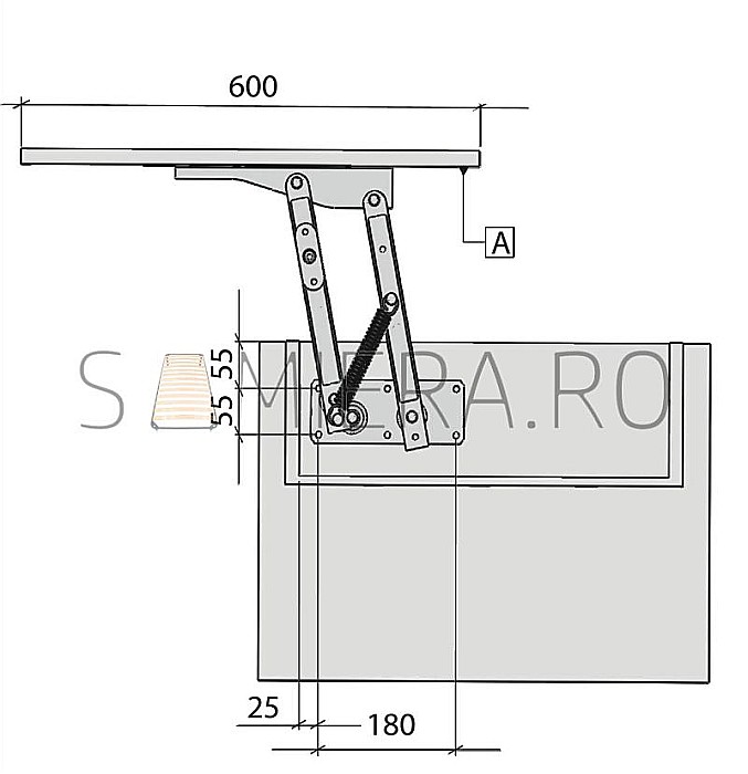 Mecanism extensie masa laptop cu arc [6]
