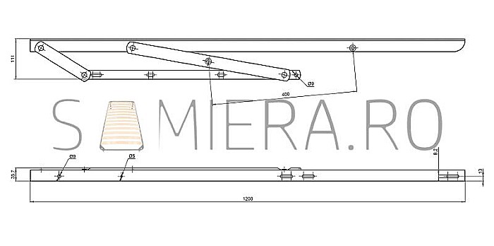 Sistem de rabatare somiera, brat 120cm [2]