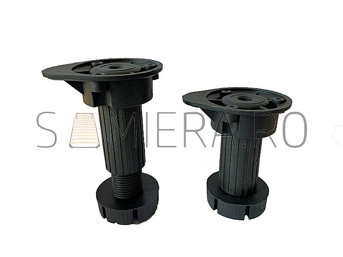 Picior cilindric reglabil negru H100 pentru mobilier, set 4 buc. [2]