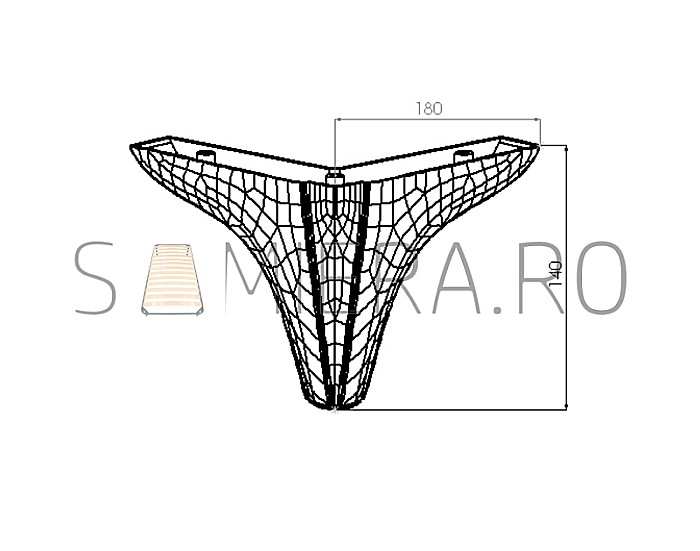 Set 4 Picioruse VA703-300, 18*18*14cm, plastic, nuc mat [2]