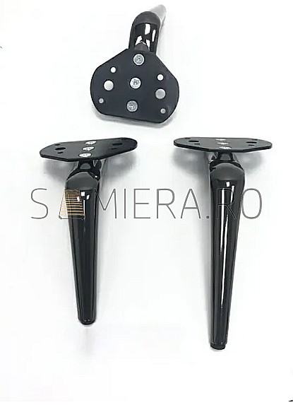 Picioruse metalic B049-C,  H=160mm, Negru [2]
