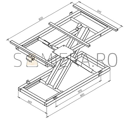 Mecanism masa rabatabila cu piston [1]