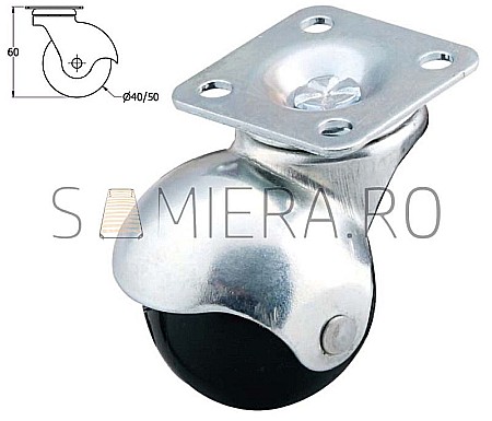 Accesorii mobilier - Rotila sferica din plastic, set 4 buc.