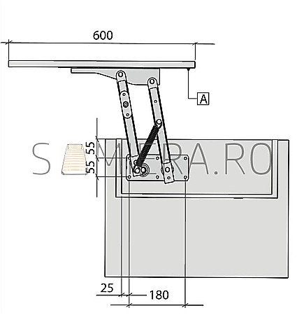 Mecanism extensie masa laptop cu arc [5]