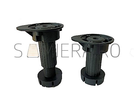 Picior cilindric reglabil negru H100 pentru mobilier, set 4 buc. [1]