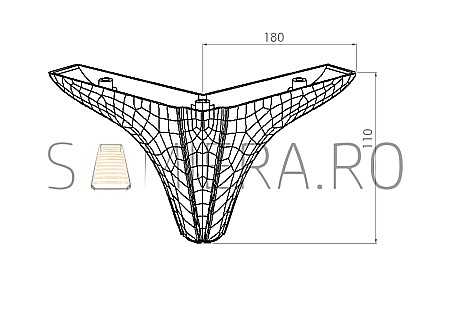 Set 4 Picioruse VA702-136, 18*18*11cm, plastic, crem/aur [1]