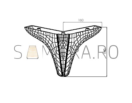 Set 4 Picioruse VA703-136, 18*18*14cm, plastic, crem/aur [1]
