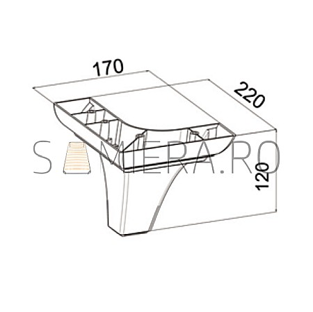 Set 4 Picioruse VA452-02, 22*17*12 cm, plastic, nuc [2]