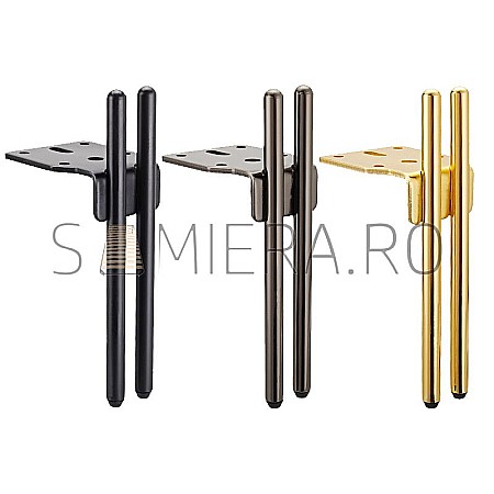 Piciorus metalic D023-B-15B, H=15cm, Negru Mat [1]