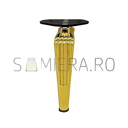Accesorii mobilier - Picioruse metalic B049-A,  H=160mm, Auriu
