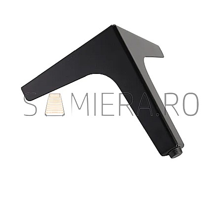 Picioare - Piciorus metalic B015-10B, H=10cm, Negru Mat