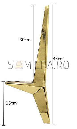 Piciorus metalic D001-15G, H=15cm, Auriu [1]