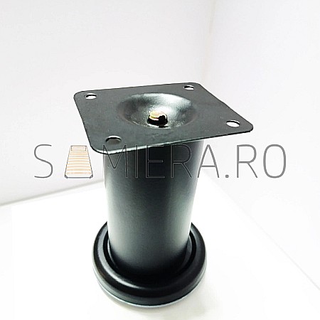 Picioare - VC028 Picior D80 Negru Mat, Set 4 Buc.