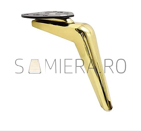 Accesorii mobilier - Picioruse metalic B049-C,  H=160mm, Auriu