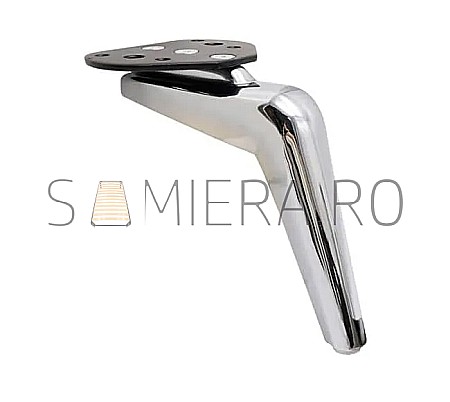 Picioare - Picioruse metalic B049-C,  H=160mm, Argintiu