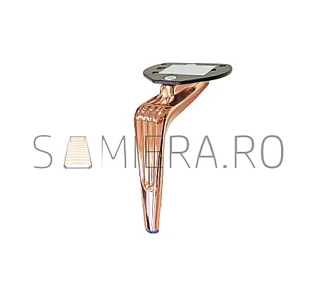Picioare - Picioruse metalic B049-A,  H=160mm, Roz-Auriu