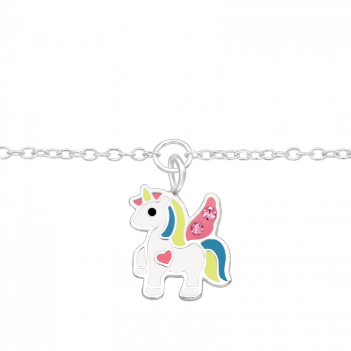 Bratara copii ARGINT 925 cu lantisor, model Unicorn premium [1]