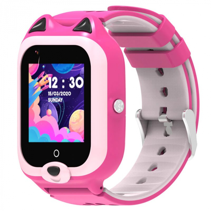 Ceas Inteligent pentru copii KT22 4G Roz, cu GPS, apelare video, rezistent la apa si localizare [1]
