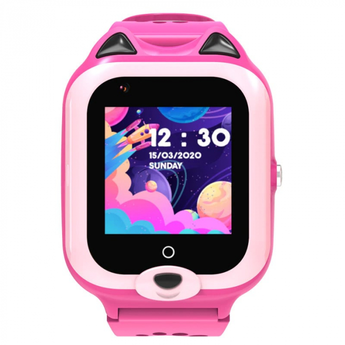 Ceas Inteligent pentru copii KT22 4G Roz, cu GPS, apelare video, rezistent la apa si localizare [6]