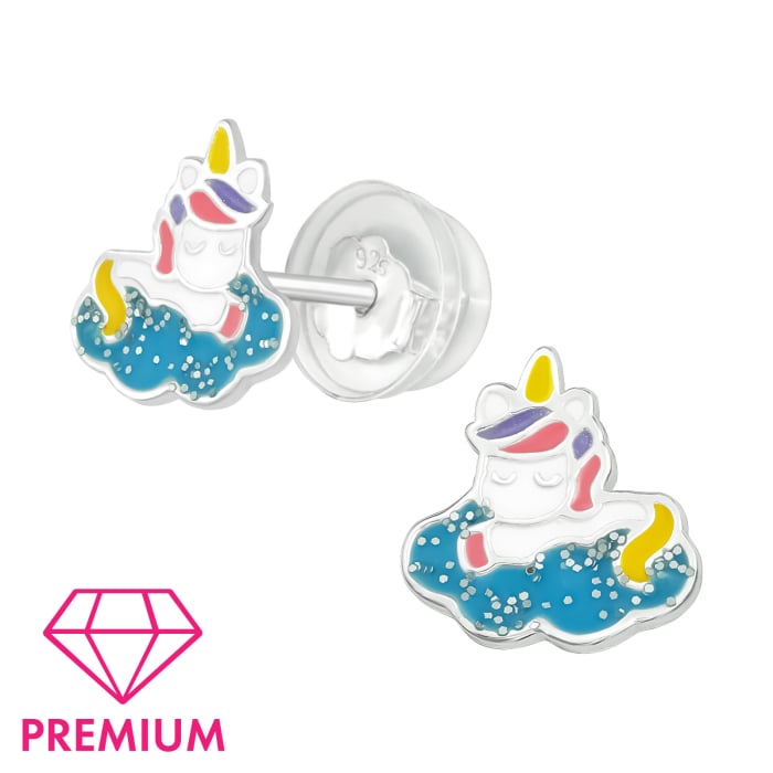 Cercei copii Unicorn din Argint 925 placat cu argint 999 [1]