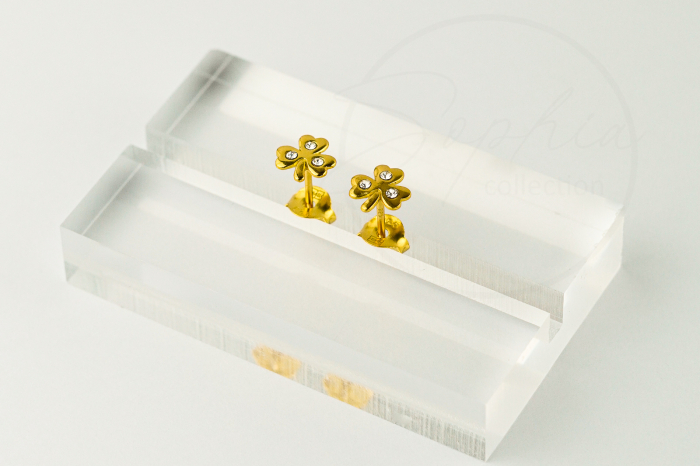 Cercei copii ARGINT 925 placat cu AUR 24K cu surub model floare [3]