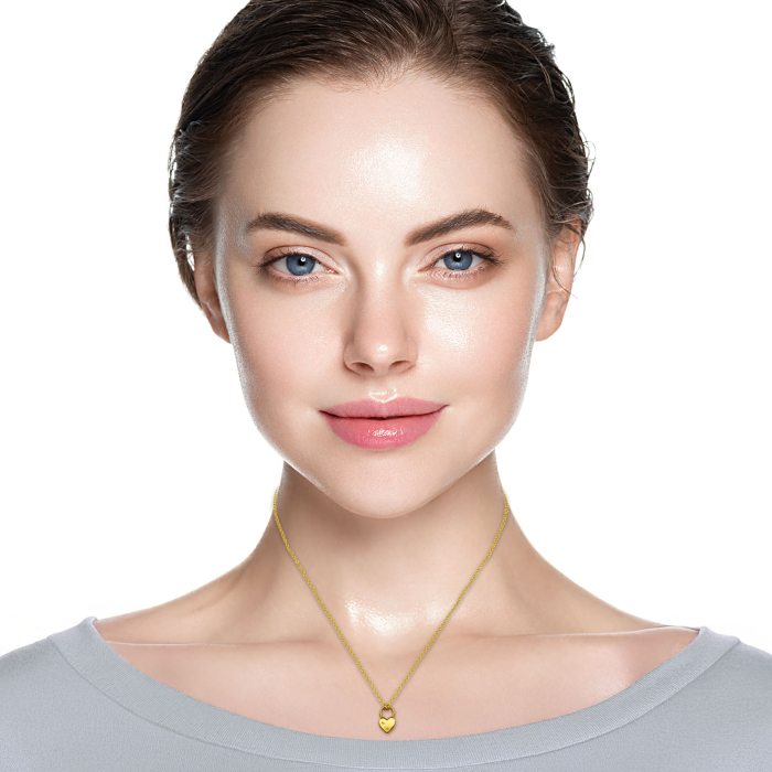 Colier Copii Argint 925 Placat cu Aur 24K | Pandantiv Iubire Eternă 45 cm [2]