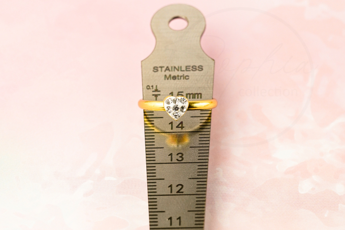 Inel copii din Argint 925 placat cu Aur 24K, model Inima cu cristale albe [6]