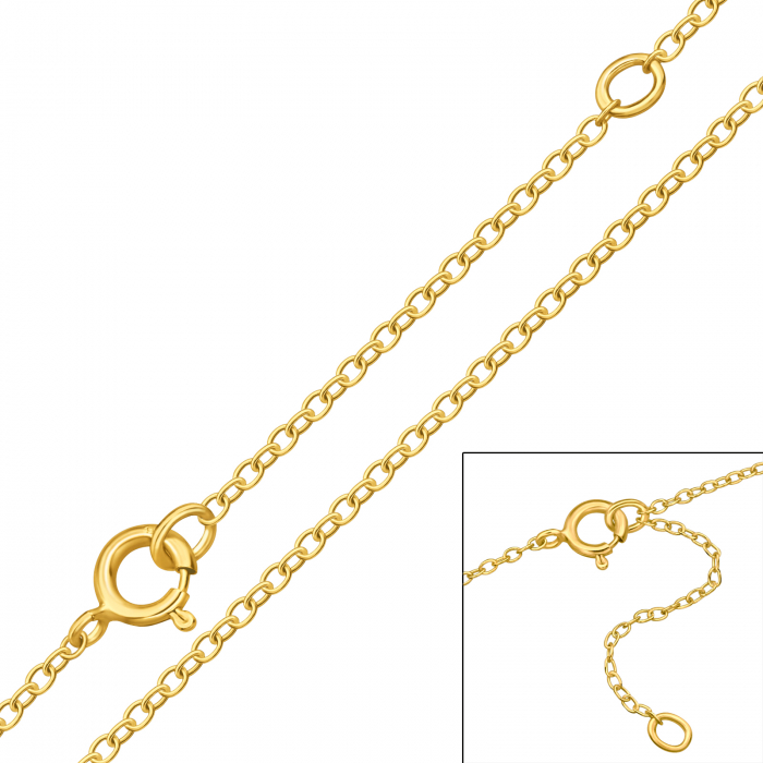 Lantisor argint 925 placat cu aur 24K, 39 cm [1]