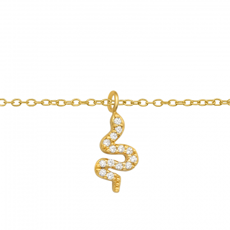Bratara picior argint 925 placata cu aur 24K cu zirconiu