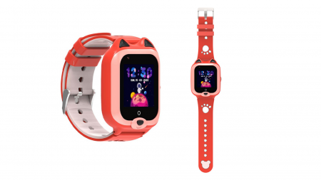 Ceas Inteligent pentru copii KT22 4G Roz, cu GPS, apelare video, rezistent la apa si localizare [1]