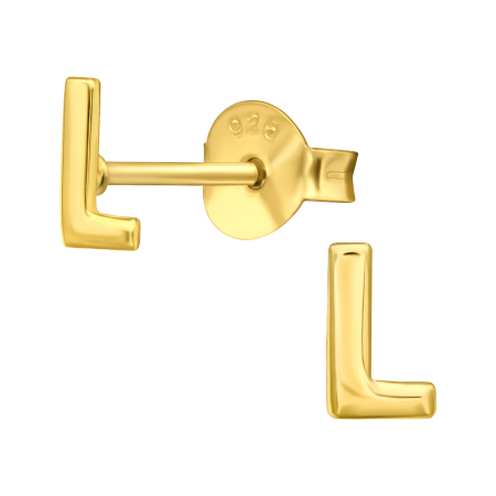 Initiala - Cercei Inițiala L – Sophia Collection (Argint 925, Placat Aur 24K)