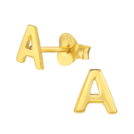 Initiala - Cercei Inițiala A – Sophia Collection (Argint 925, Placat Aur 24K)
