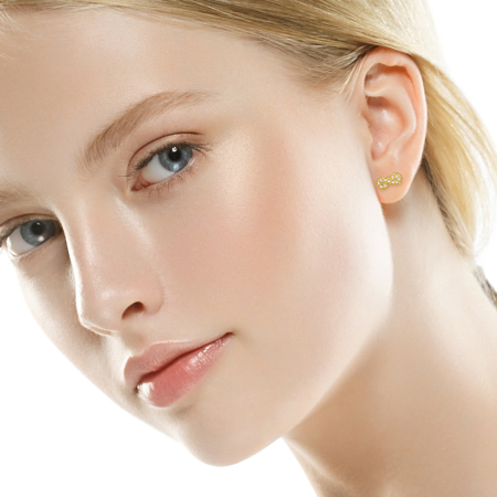 Cercei Argint 925 Placat cu Aur 24K, Model Infinit cu Zirconiu [3]