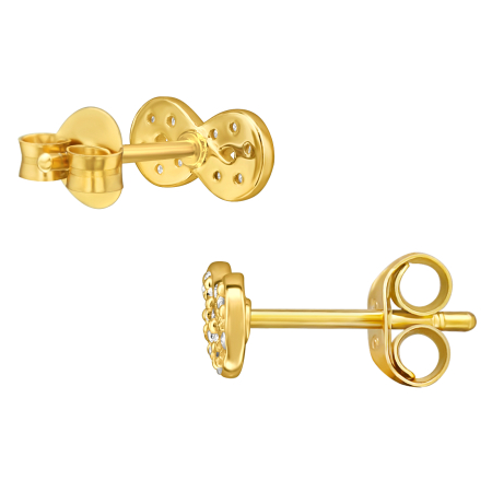 Cercei Argint 925 Placat cu Aur 24K, Model Infinit cu Zirconiu [2]