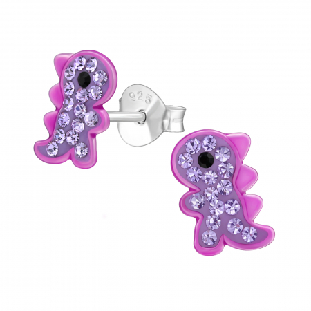 Reducere pana la 50% - Cercei copii argint 925 model Godzila cu cristale Sophia Collection Kids