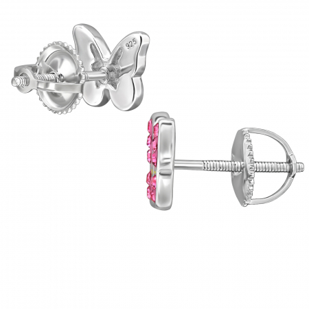 Cercei copii argint 925 model LOCK Fluturas multicolor Sophia Collection [2]