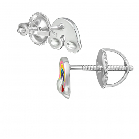 Cercei copii argint 925 model LOCK curcubeu Sophia Collection prindere prin insurubare [1]