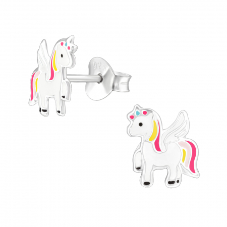 Bijuterii copii - Cercei copii ARGINT 925 cu surub, model Unicorn