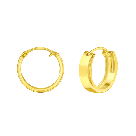 Cercei copii clasici (Tortite) - cercei copii argint 925 placat aur 24k tortita lata 14mm