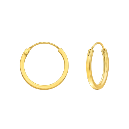 Cercei copii clasici (Tortite) - cercei copii argint 925 placat aur 24k tortita lata 16mm