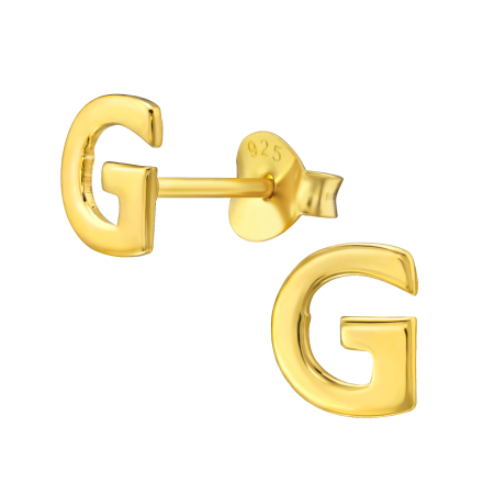 Reduceri - Cercei Inițiala G – Sophia Collection (Argint 925, Placat Aur 24K)