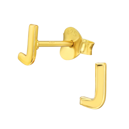 Initiala - Cercei Inițiala J – Sophia Collection (Argint 925, Placat Aur 24K)