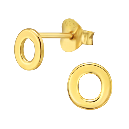Reduceri - Cercei Inițiala O – Sophia Collection (Argint 925, Placat Aur 24K)